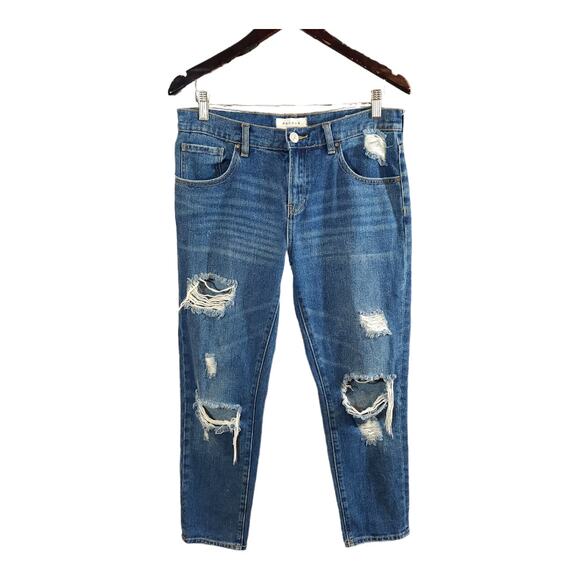 Pacsun Distressed Medium Wash Rigid Denim Hi-Rise Boyfriend Jeans Women's 27 - Picture 1 of 6